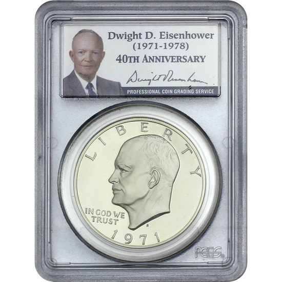 1971年 アイゼンハワー/第34代大統領/銀貨/PCGS/PR69１ドル 1971年 アイゼンハワー/第34代大統領/銀貨/PCGS/PR691ドル