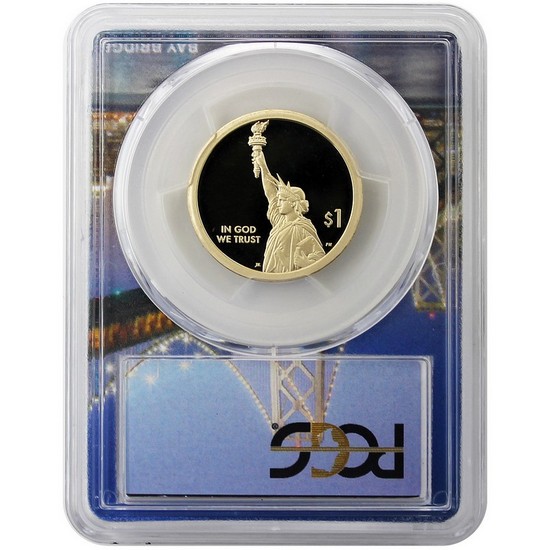 2018 S American Innovation (G. Washington-Signed 1st Patent) Dollar PR69 DCAM FS PCGS Bay Bridge Picture Frame
