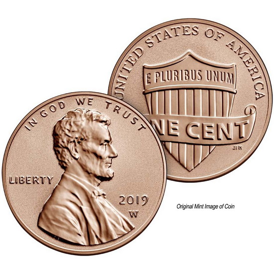 2019 W Lincoln Shield Mint Proof ~ US Mint West Point Proof Coin in Plastic Bag
