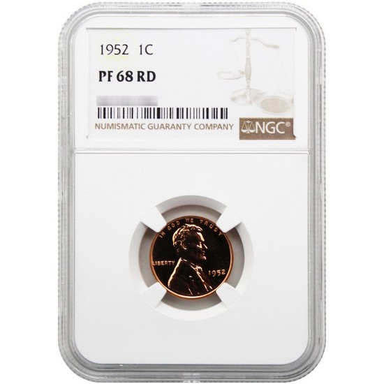 1952 Lincoln Wheat Cent PF68 RD NGC