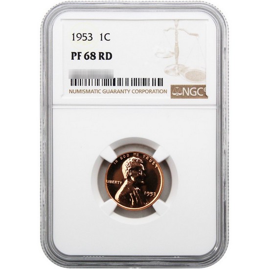 1953 Lincoln Wheat Cent PF68 RD NGC