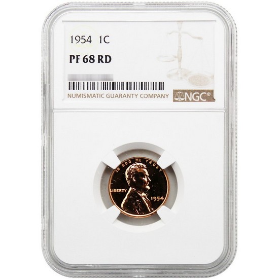 1954 Lincoln Wheat Cent PF68 RD NGC