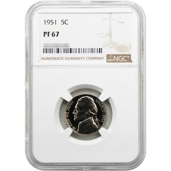 1951 Jefferson Nickel PF67 NGC