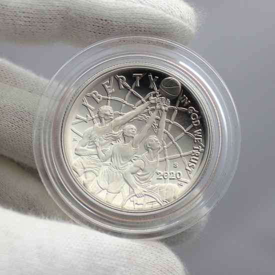 2020 S Basketball HOF Colorized Clad Half Dollar PF Coin in OGP
