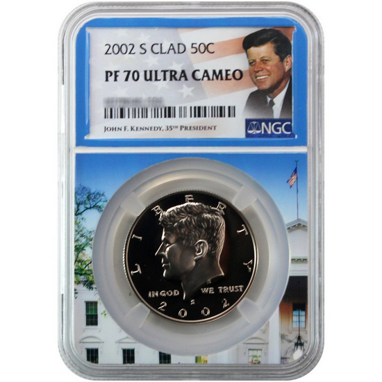2002 S Kennedy Half Dollar PF70 UC NGC White House Core Kennedy Label