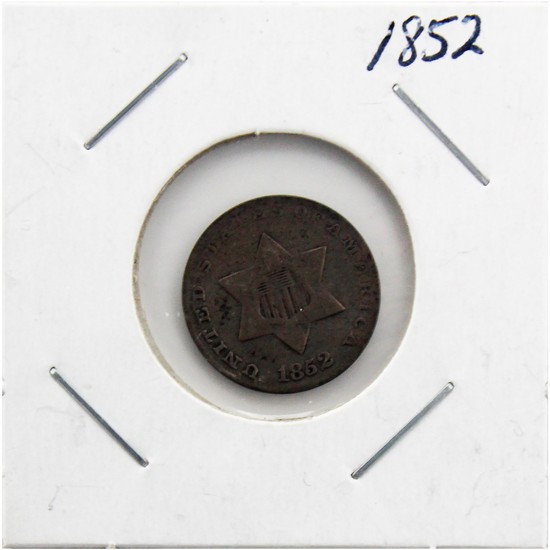 1852 Three Cent Silver Piece G/VG Condition