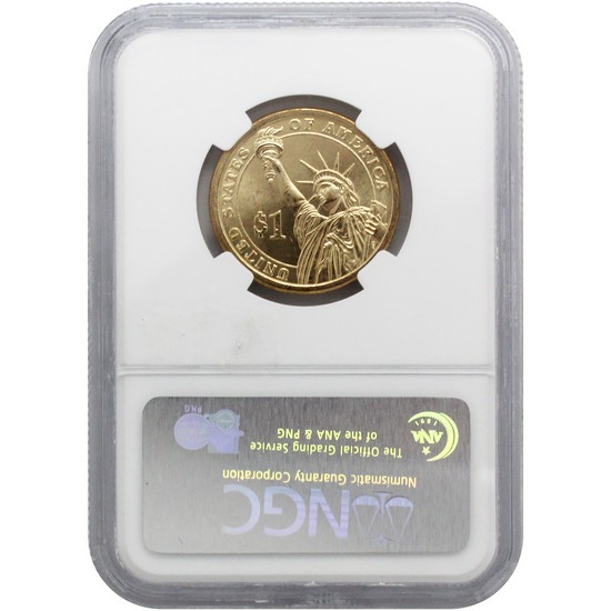 2007-P John Adams Presidential Dollar Error BU NGC  Overlapped Error