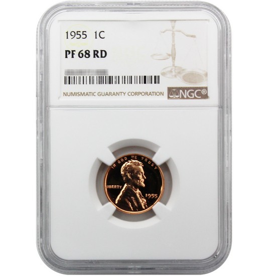 1955 Proof Lincoln Cent PF68 RD NGC