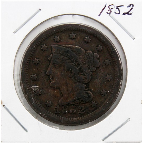 1852 Large Cent Good-Very Good Condition