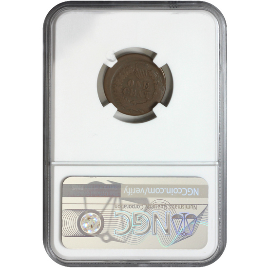 1865 Indian Head Cent Mint Error VG8 BN NGC Struck 10% off