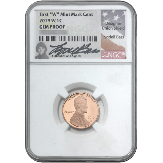2019 W Lincoln Shield Cent GEM Proof NGC Lyndall Bass Signed