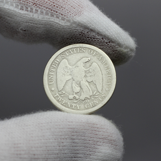 1875 CC Liberty Seated Twenty Cent Piece in AG/G Condition 1875 CC Liberty Seated Twenty Cent Piece in AG/G Condition