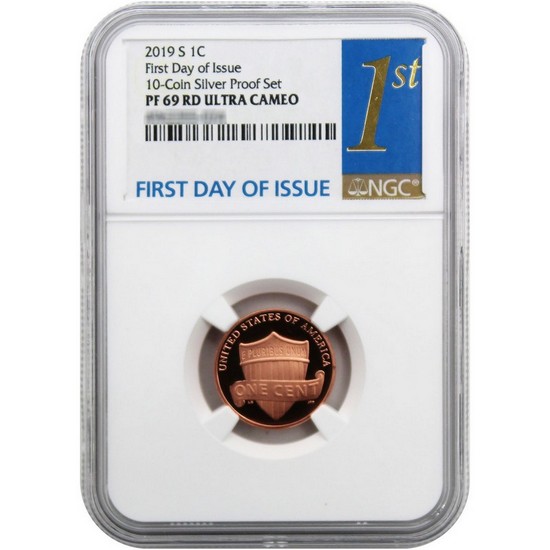 2019 S Lincoln Cent From the Silver Proof Set PF69 RD UC FDI NGC 1st Label
