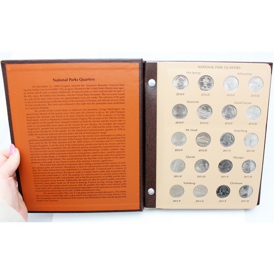 2010 - 2021 P & D Washington America the Beautiful BU Quarters Set 112 Coins in Dansco Album