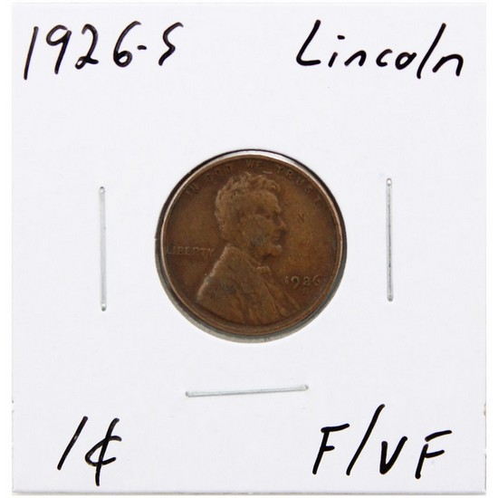 1926 S Lincoln Cent Wheat Reverse F/VF Condition