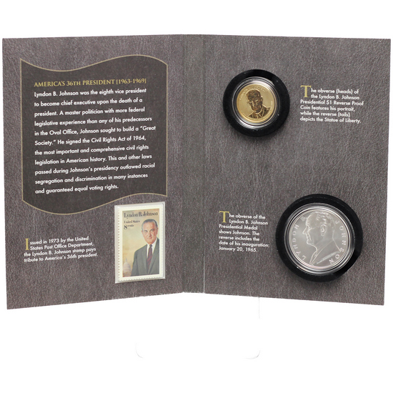 2015 Lyndon B Johnson Presidential Dollar Coin and Chronicles Set in OGP 2015 Lyndon B Johnson Presidential Dollar Coin and Chronicles Set in OGP