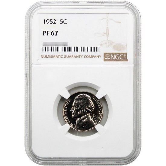 1952 Jefferson Nickel PF67 NGC