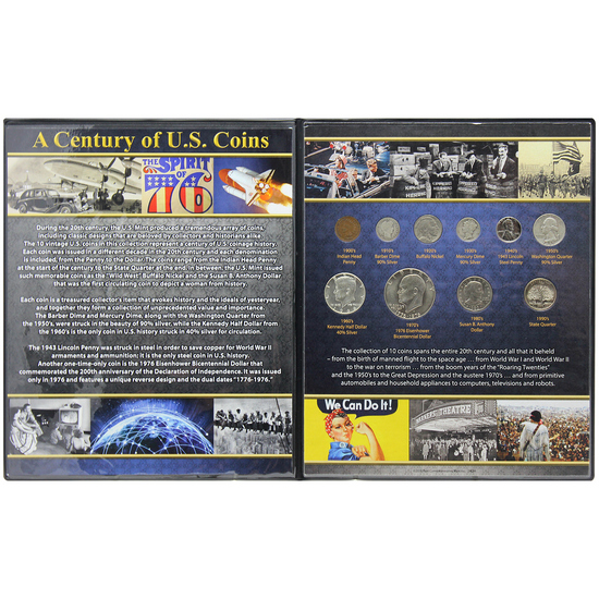 1900 - 1999 Century of US Coins 10 Coin Set