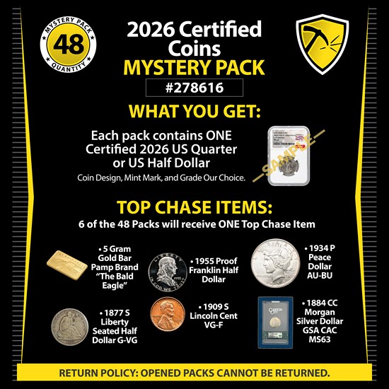 2026 Certified Coins Mystery Pack #278616