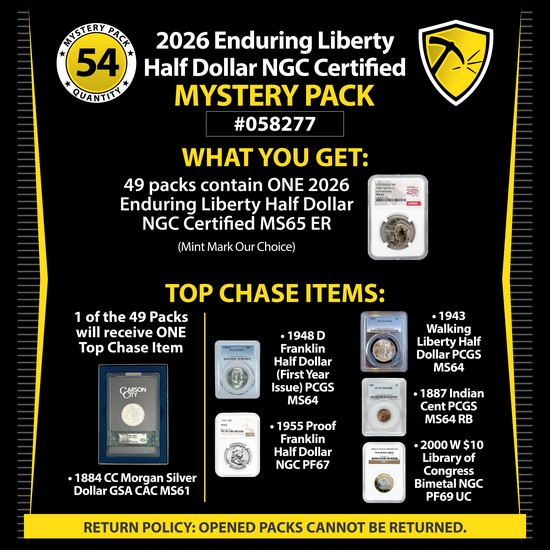 2026 Enduring Liberty Half Dollar NGC Certified Mystery Pack #058277