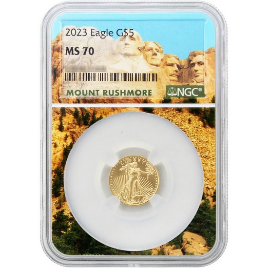 2023 Gold American Eagle Tenth Ounce Coin MS70 NGC Mount Rushmore Core
