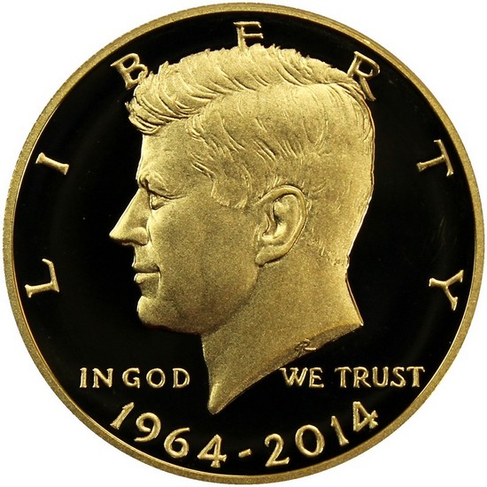 2014 W Gold Kennedy 50th Anniversary HR Proof Half Dollar in OGP 2014 W Gold Kennedy 50th Anniversary HR Proof Half Dollar in OGP