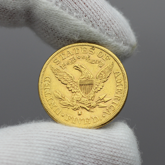 1886 S $5 Gold Liberty XF/AU Condition 1886 S $5 Gold Liberty XF/AU Condition