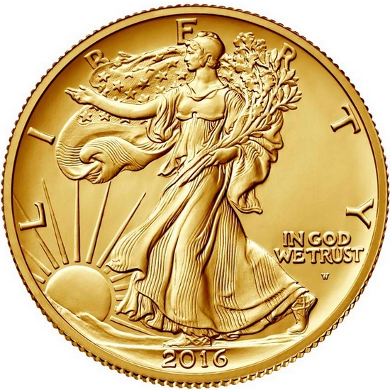 2016 W Gold Walking Liberty Centennial Coin Half Ounce in OGP