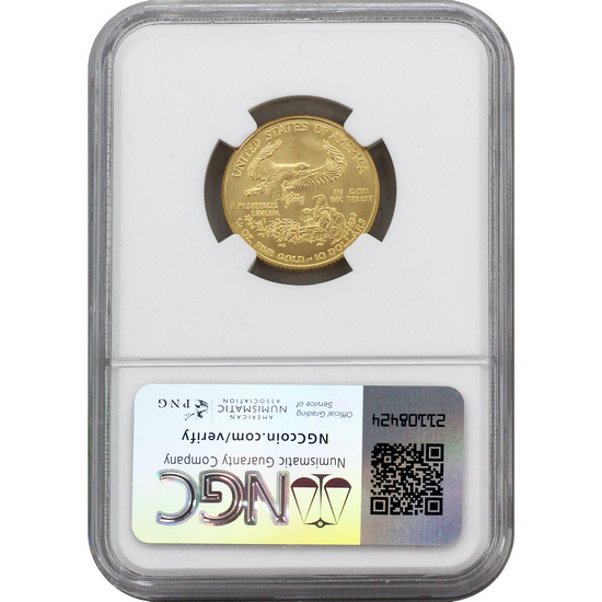 2006 W Gold American Eagle Quarter Ounce Burnished MS70 NGC