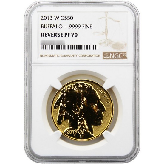 2013 W Gold Buffalo Reverse Proof  PF70 NGC Brown Label