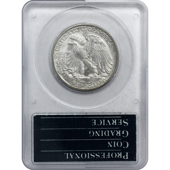 1944 D Silver Walking Liberty Half Dollar MS63 PCGS "Old Green Holder"