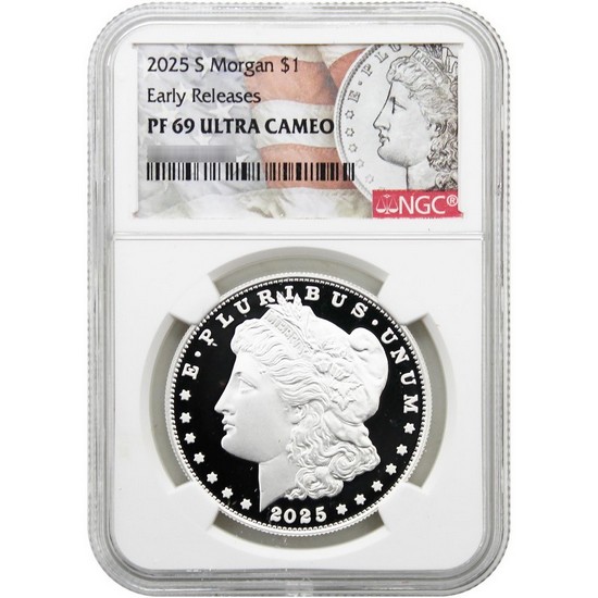 2025 S Morgan Silver Dollar Set PF69 UC ER NGC Morgan Dollar Label