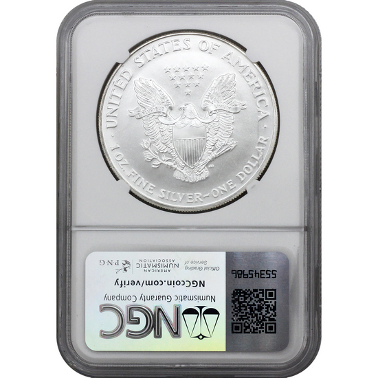 1997 (1996) Silver American Eagle MS69 Early Production NGC Kenneth Bressett Signed Label 1997 (1996) Silver American Eagle MS69 Early Production NGC Kenneth Bressett Signed Label