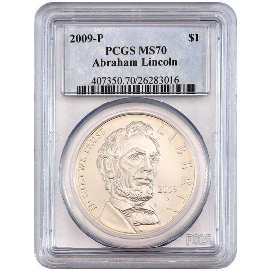 2009 P Abraham Lincoln Bicentennial Silver Dollar MS70 PCGS