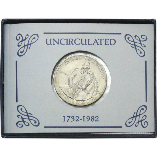 1982 D George Washington Silver Half Dollar BU Coin in OGP