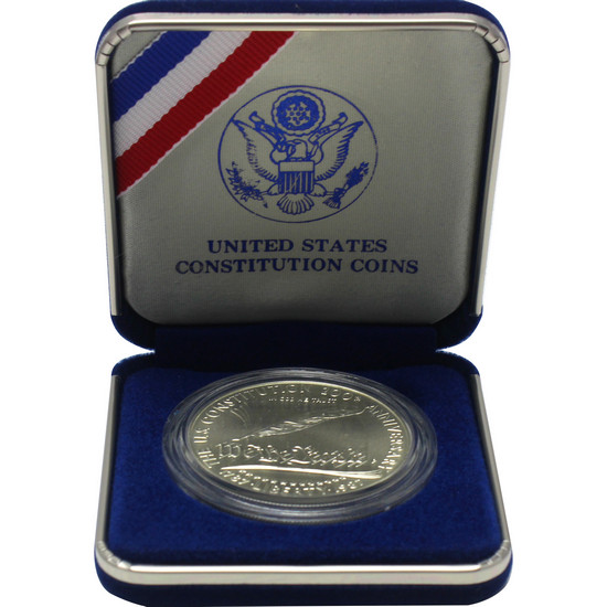 1987 P US Constitution Bicentennial Silver Dollar BU Coin in OGP