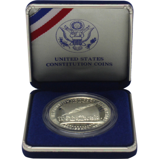1987 S US Constitution Bicentennial Silver Dollar PF Coin in OGP
