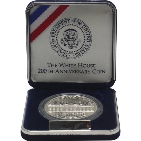 1992 W White House Silver Dollar PF Coin in OGP