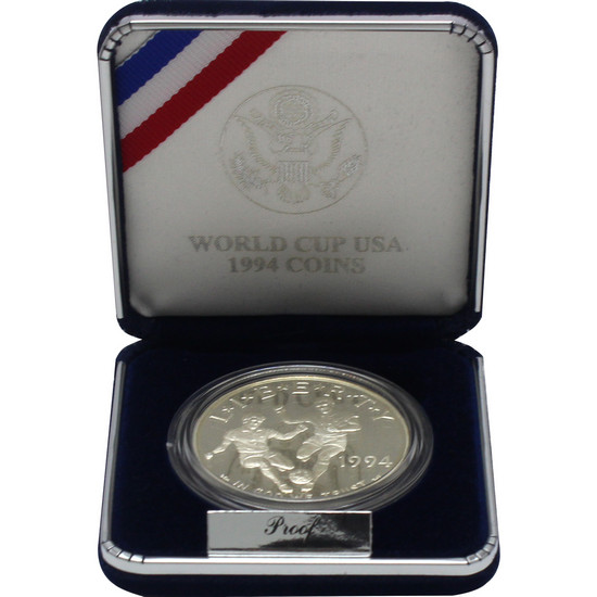 1994 S World Cup Tournament Silver Dollar PF Coin in OGP