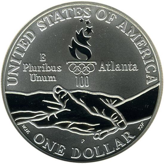 1995 P Olympic Gymnast Silver Dollar PF