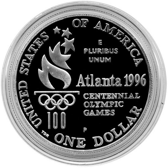 1996 P Oympic Paralympics Wheelchair Silver Dollar PF