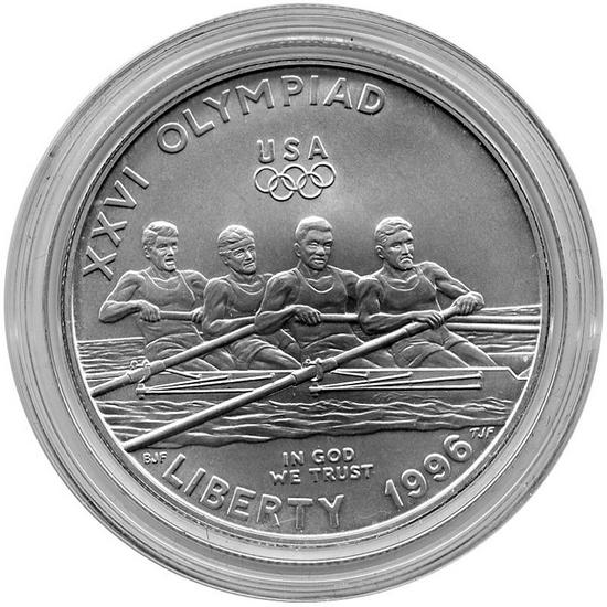1996 D Olympic Rowing Silver Dollar BU
