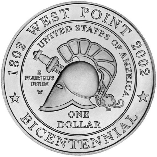 2002 W West Point Bicentennial Silver Dollar BU Coin in OGP 2002 W West Point Bicentennial Silver Dollar BU Coin in OGP