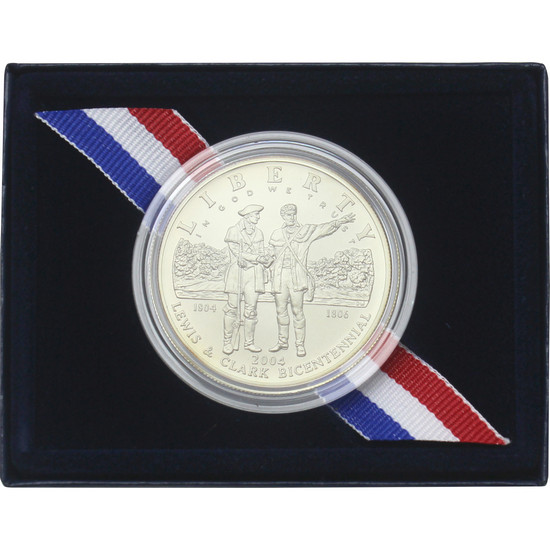 2004 P Lewis and Clark Bicentennial Silver Dollar BU Coin in OGP