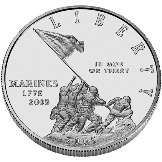 2005 P Marine Corps 230th Anniversary Silver Dollar BU