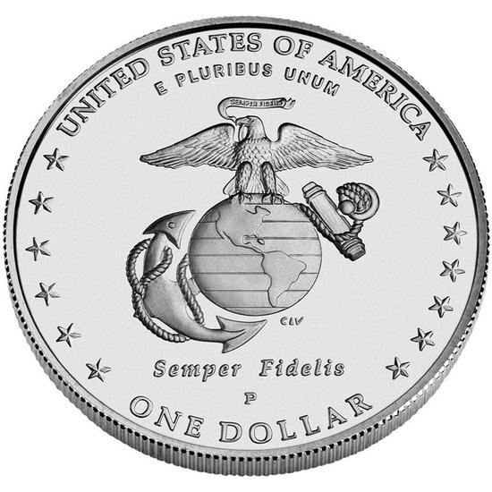 2005 P Marine Corps 230th Anniversary Silver Dollar BU