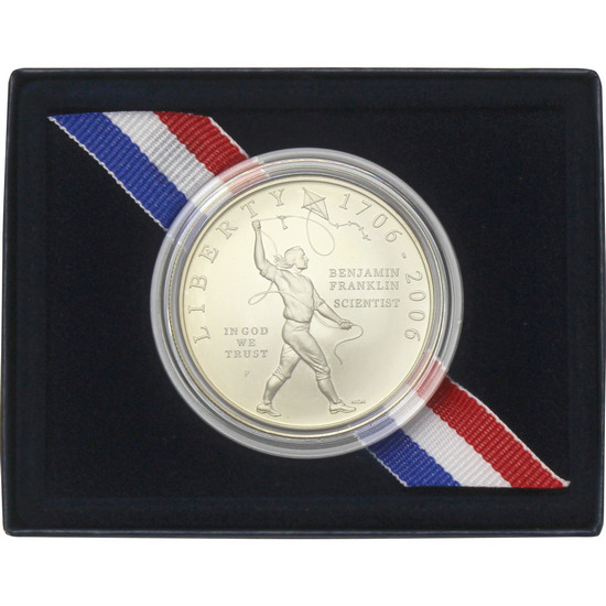 2006 P Benjamin Franklin Scientist Silver Dollar BU Coin in OGP