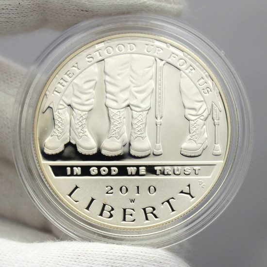 2010 W Disabled Veterans Silver Dollar PF Coin in OGP 2010 W Disabled Veterans Silver Dollar PF Coin in OGP