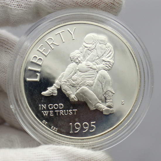 1995 S Civil War Battlefield Preservation Silver Dollar and Half Dollar PF Coins 2pc Set in OGP