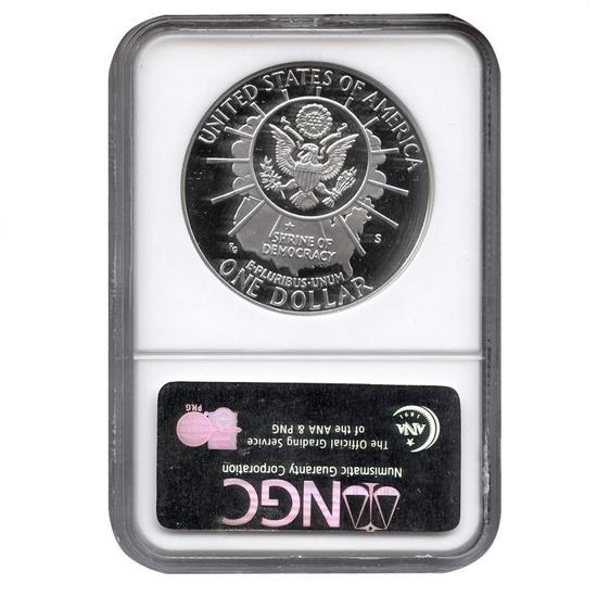 1991 S Mount Rushmore Silver Dollar PF69 UC NGC Brown Label